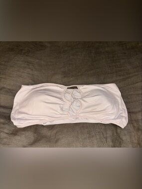 White padded Strapless Bandeau Bra stretchy xl true